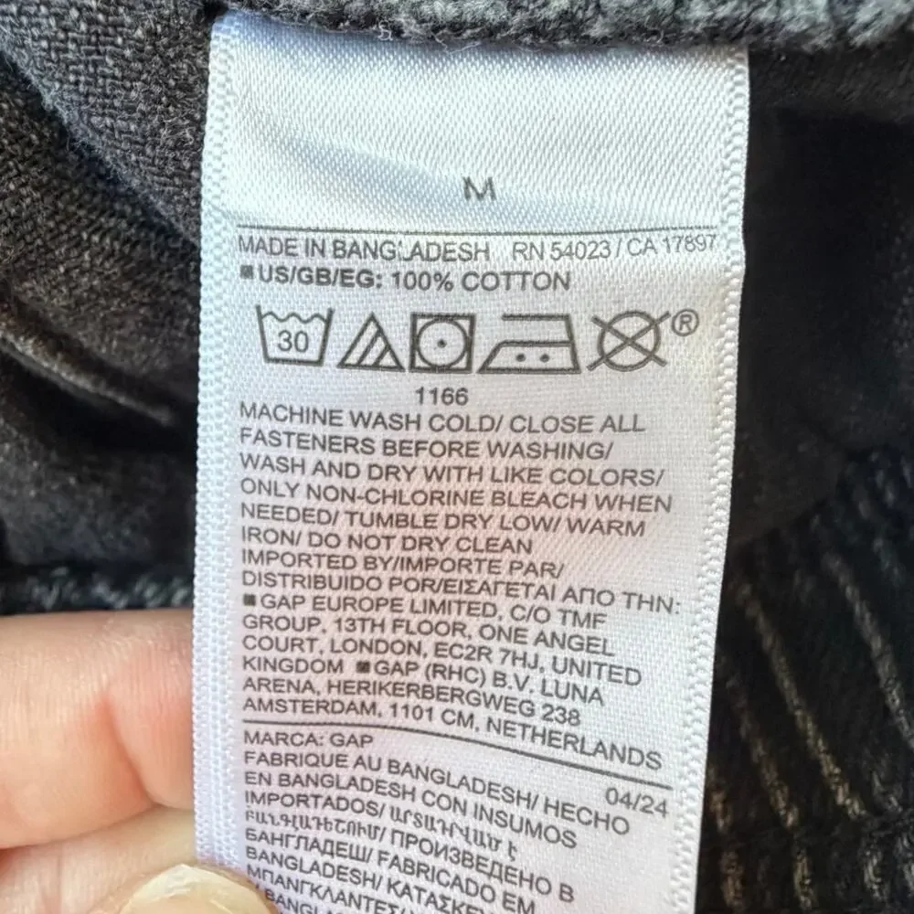 Gap Easy Jean Cargo Pants Mid-Rise Charcoal Faded Size 8 High Ankle 100% Cotton - Picture 8 of 11